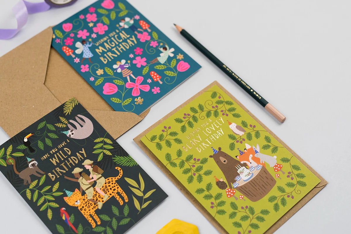 Mifkins Woodland Party Birthday Card