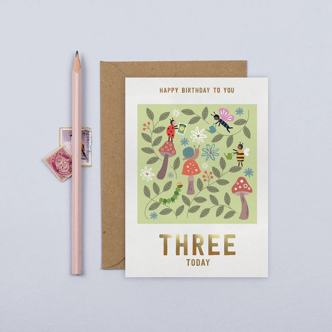 Mifkins Garden Helpers 3rd Birthday Card