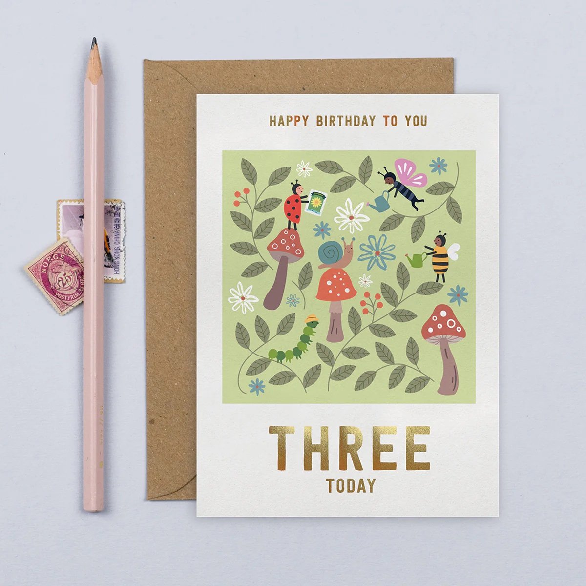 Mifkins Garden Helpers 3rd Birthday Card