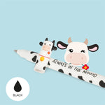 Legami erasable pen with cow design and text 'Always in the mooood' on a light blue background