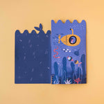 Londji sea stickers with underwater design on a yellow background