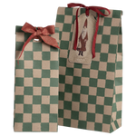 Maileg Gift Bag Medium Green Checker with small bag
