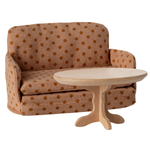 Maileg Sofa Bed Mouse Dots with table
