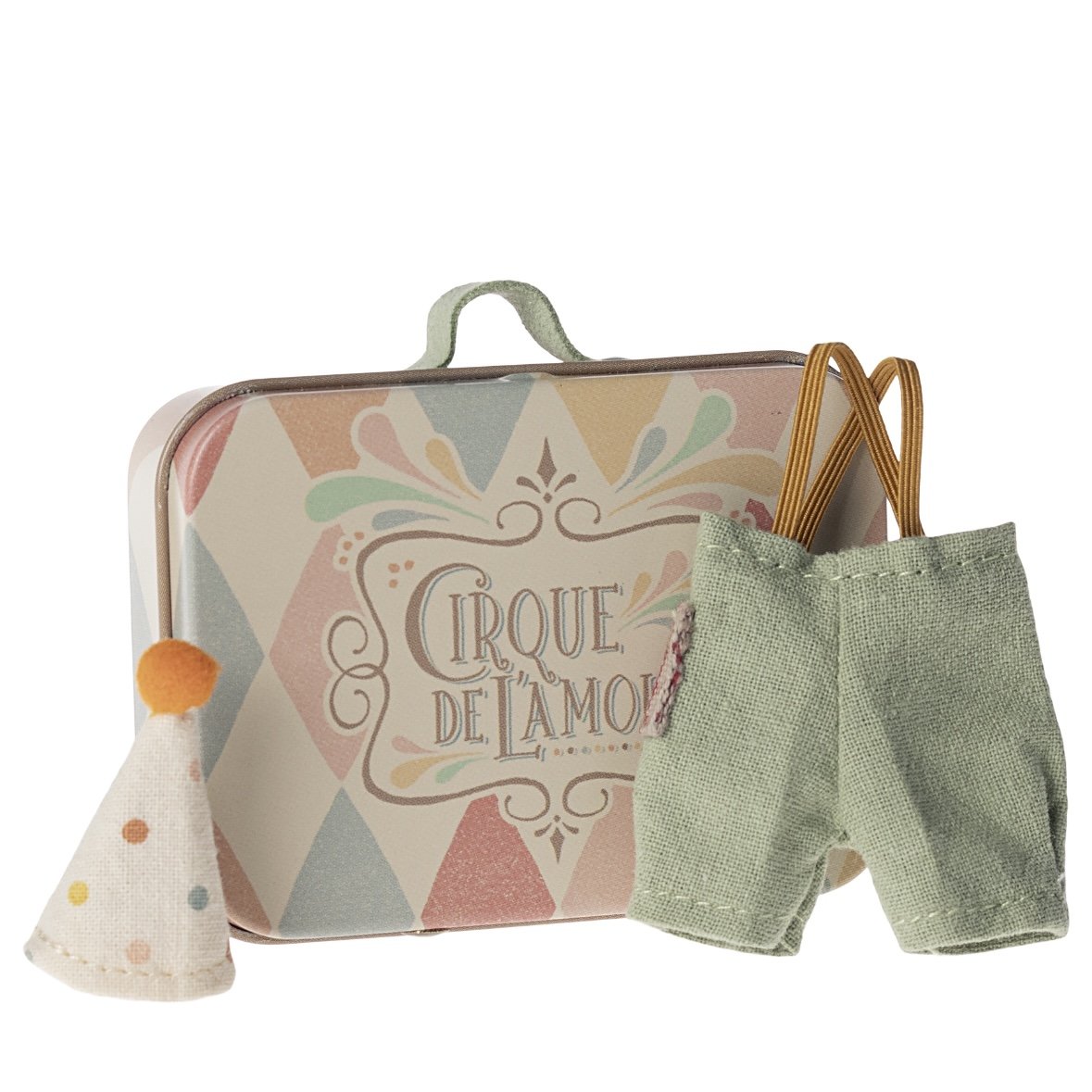 Maileg Clown Clothes in Suitcase, Little Brother Mouse