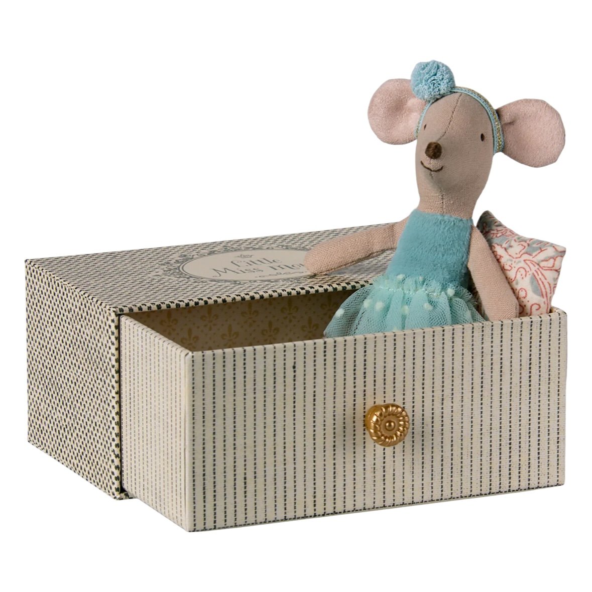 Maileg Dance Mouse in Daybed, Little Sister - Turquoise *Due June*