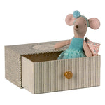 Maileg Dance Mouse in Daybed, Little Sister - Turquoise *Due June*