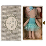 Maileg Dance Mouse in Daybed, Little Sister - Turquoise *Due June*