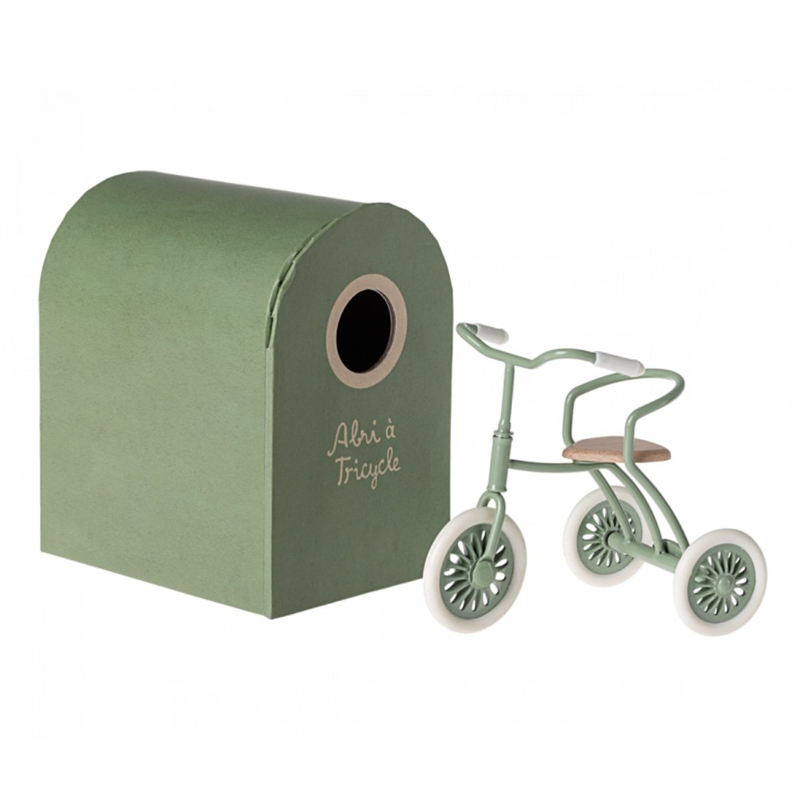 Maileg Abri à Tricycle, Mouse - Green