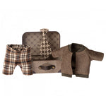 Maileg Jacket, Pants and Tie in Suitcase, Grandpa Mouse