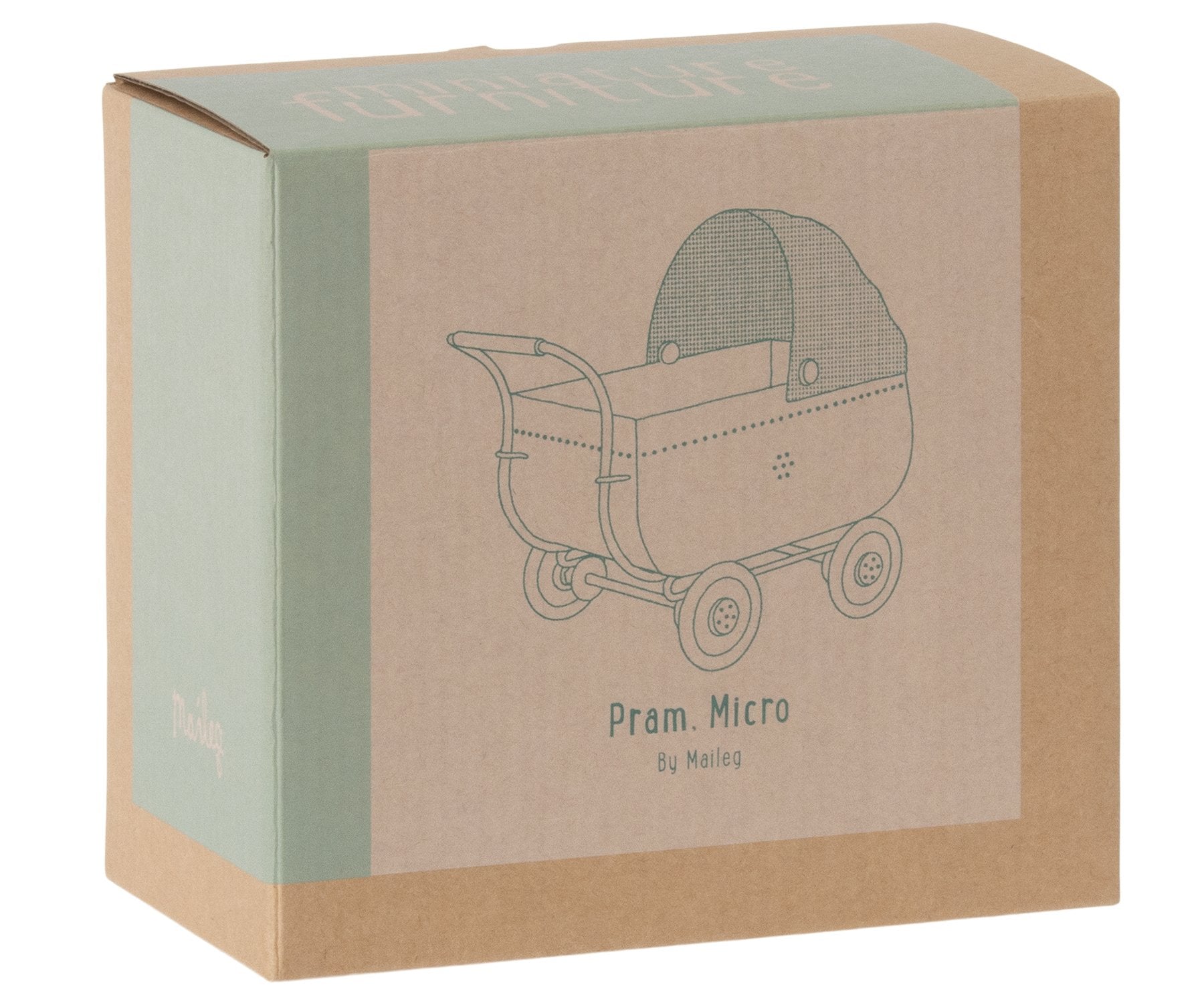 Maileg Pram, Micro - Blue