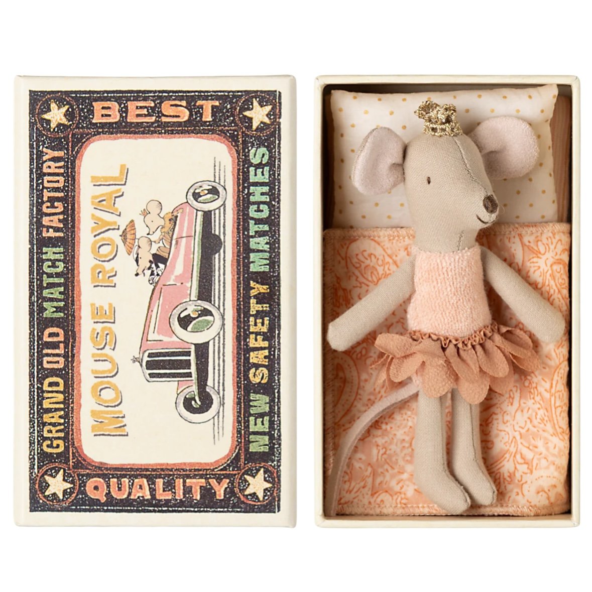Maileg Princess Mouse, Little Sister in Matchbox