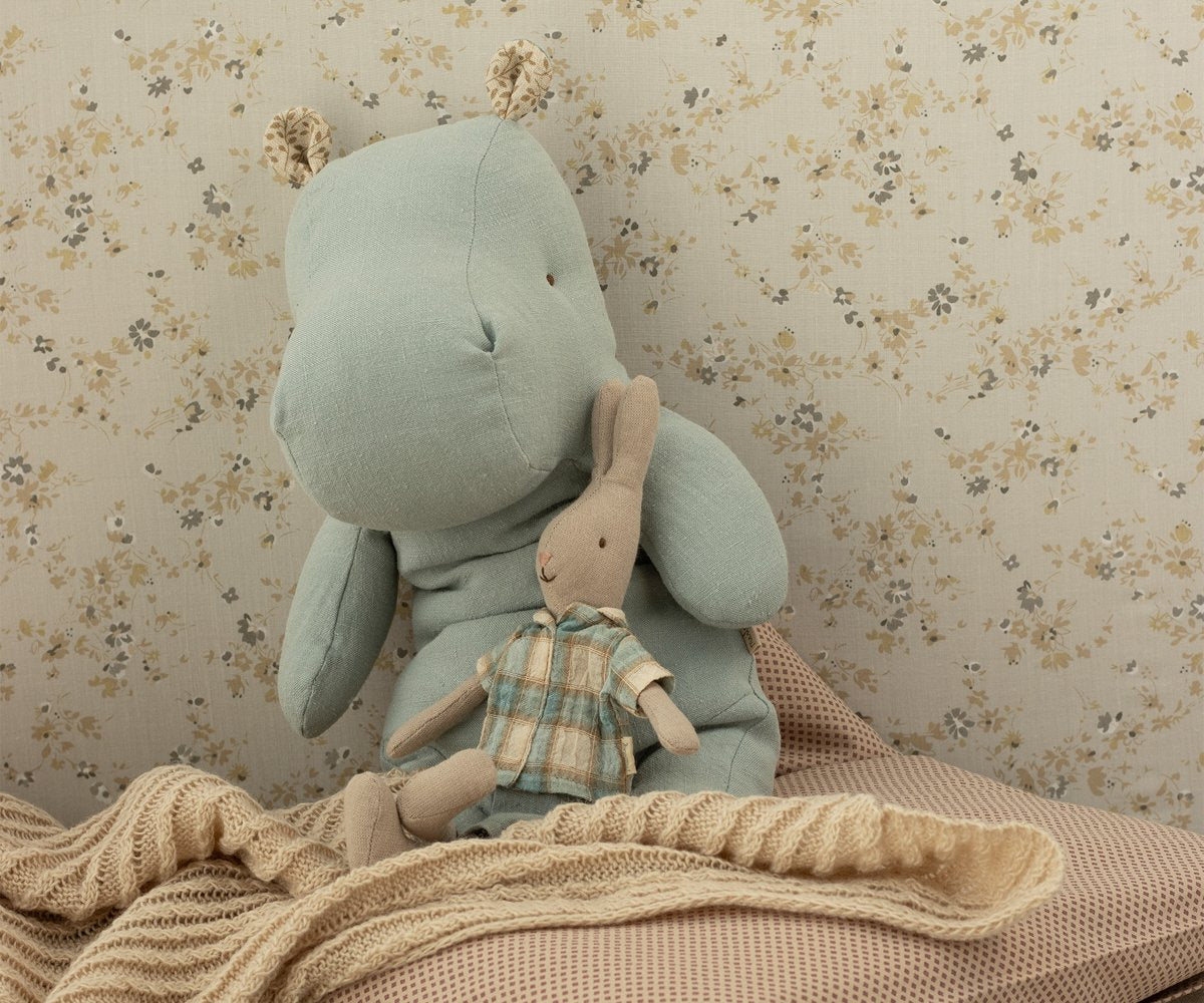 Maileg Safari Friends, Medium Hippo - Blue Grey *Due April*