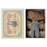 Maileg Sleepy Wakey Baby Mouse in Matchbox - Blue