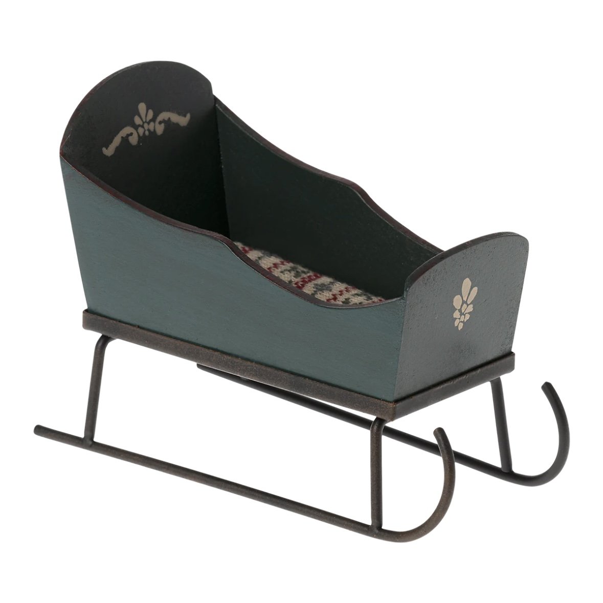 Maileg Sleigh, Mouse - Green *Due November*