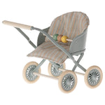 Maileg Stroller, Baby Mouse - Blue