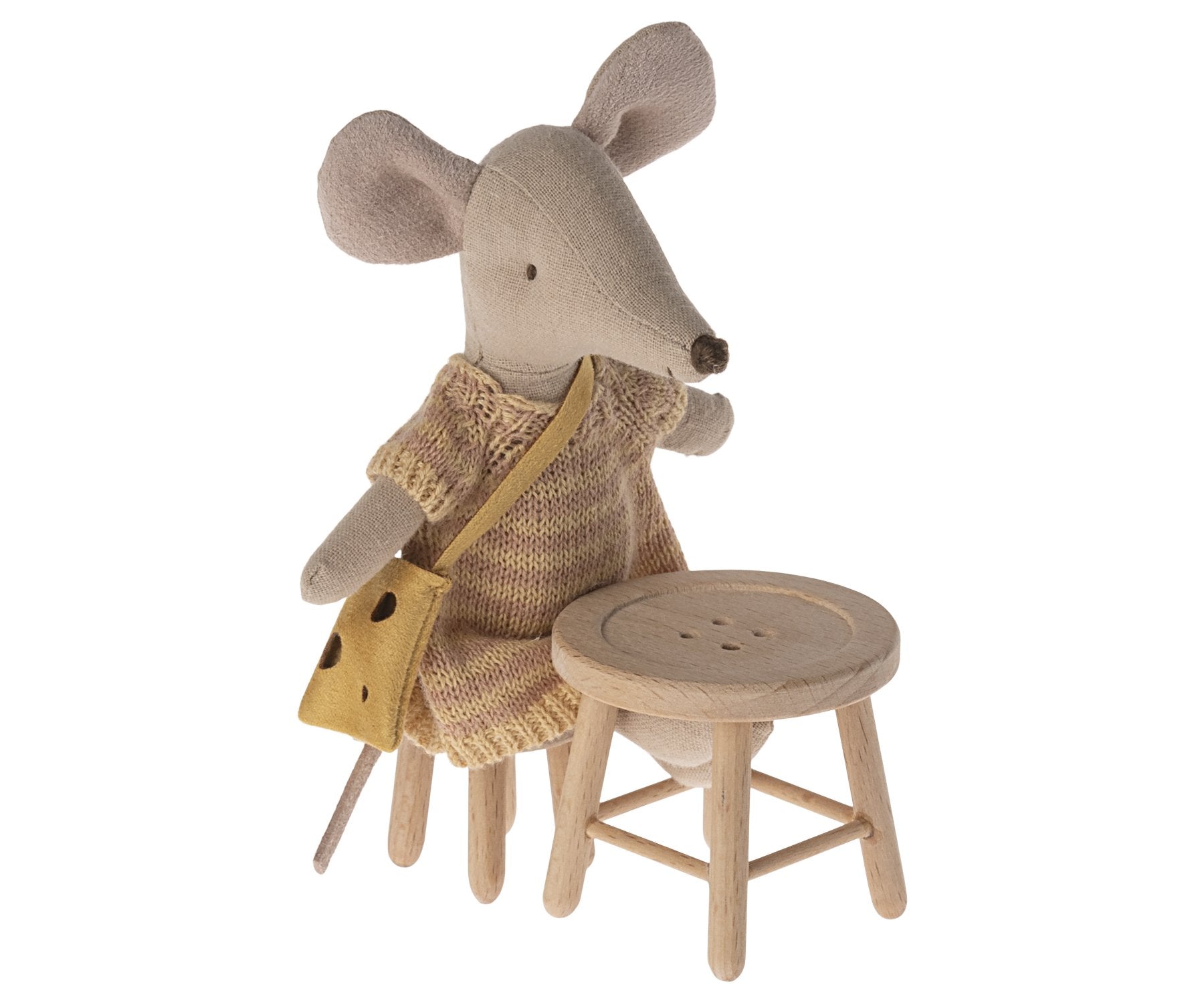 Maileg Table and Stool Set, Mouse with Mouse