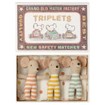 Maileg Triplets, Baby Mice in Matchbox