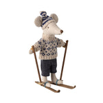 Maileg Winter Mouse with Ski Set, Dad - Blue