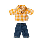 Maileg Yellow Checked Shirt & Pants, Dad Mouse