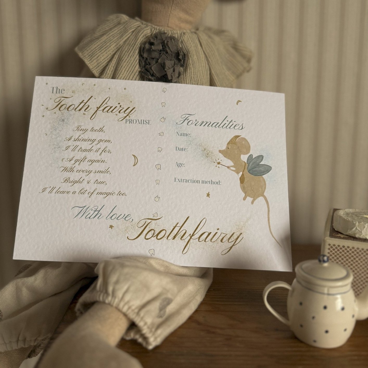 Tooth Fairy Certificate - Blue
