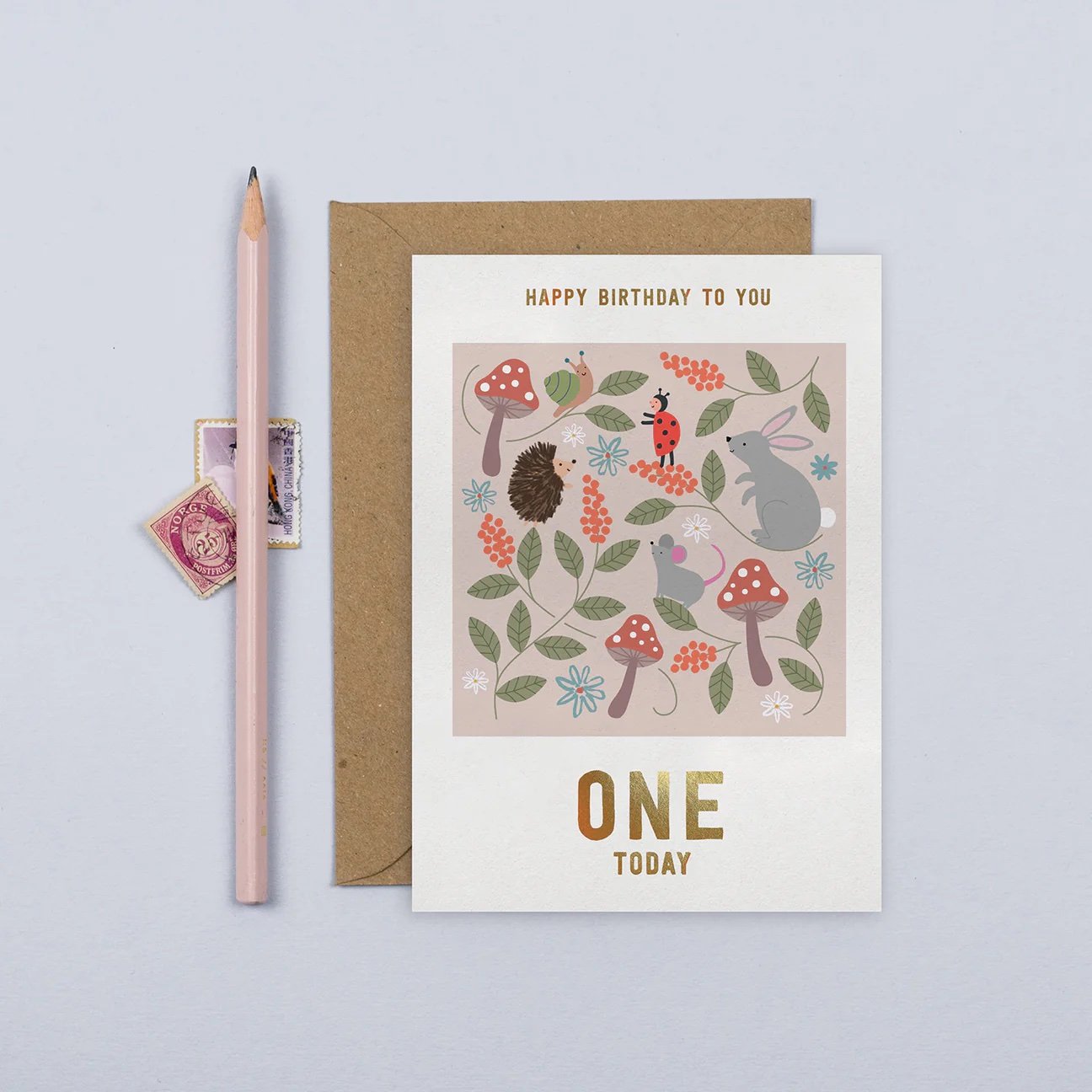 Mifkins Woodland Antics 1st Birthday Card