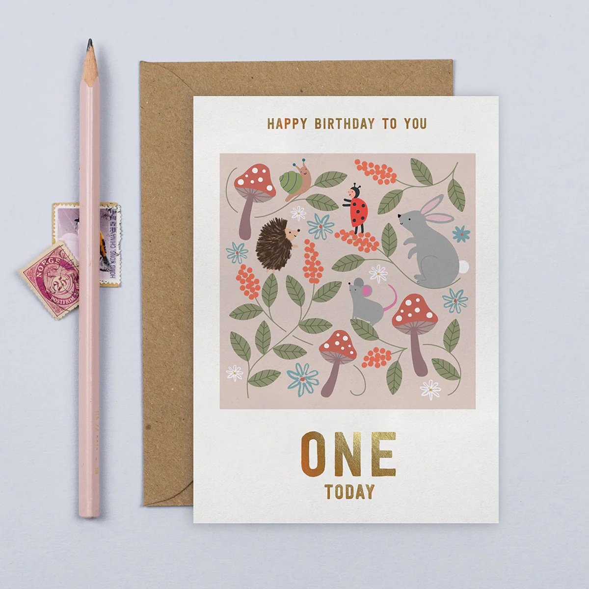 Mifkins Woodland Antics 1st Birthday Card
