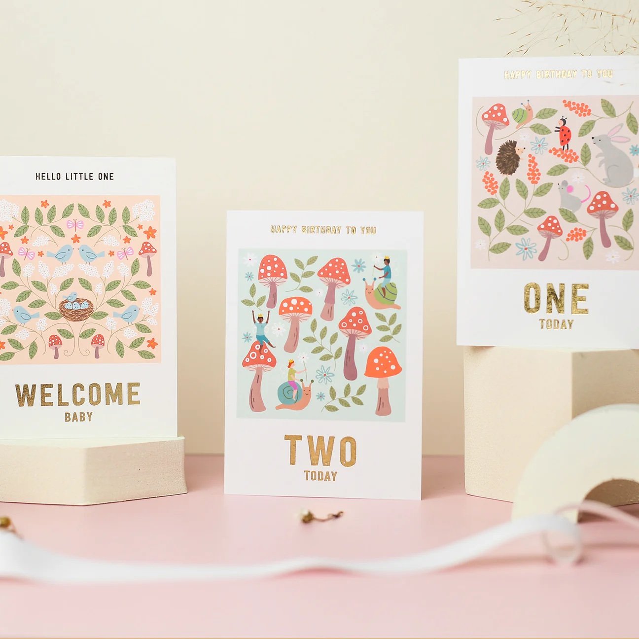 Mifkins Woodland Antics Toadstool 2nd Birthday Card