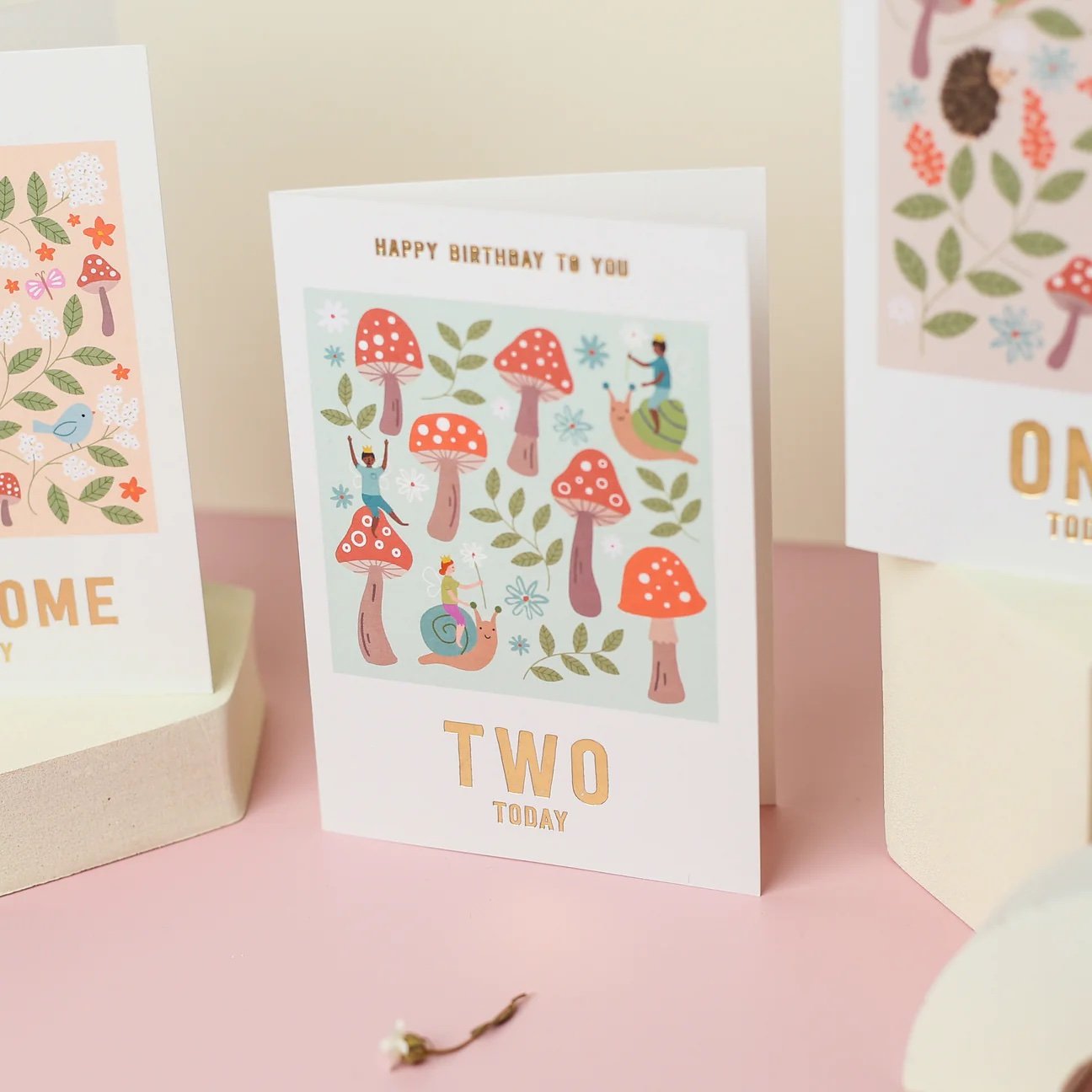 Mifkins Woodland Antics Toadstool 2nd Birthday Card