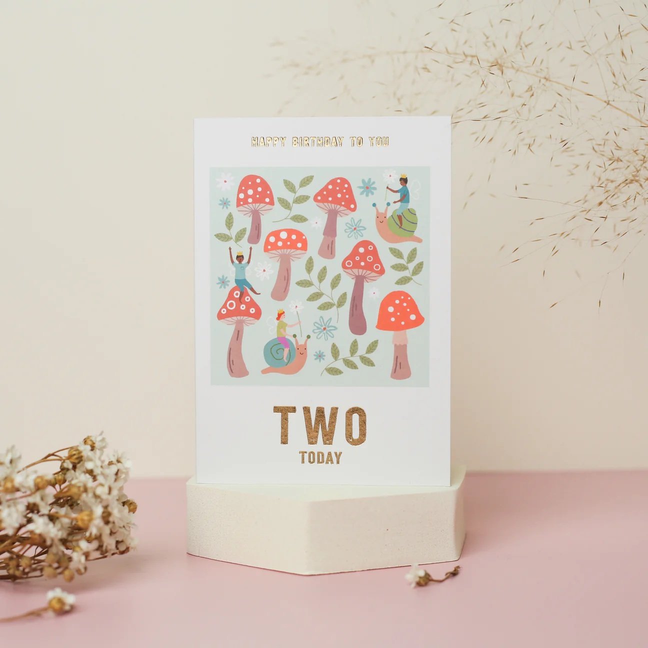 Mifkins Woodland Antics Toadstool 2nd Birthday Card