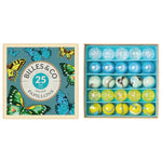 Box of Billes and Co Marbles Butterflies Mini Box Blue