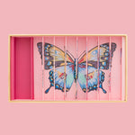 Billes & Co marble box with butterfly design on a pink background