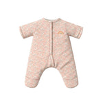Pink doll PJs with rainbow design on a white background