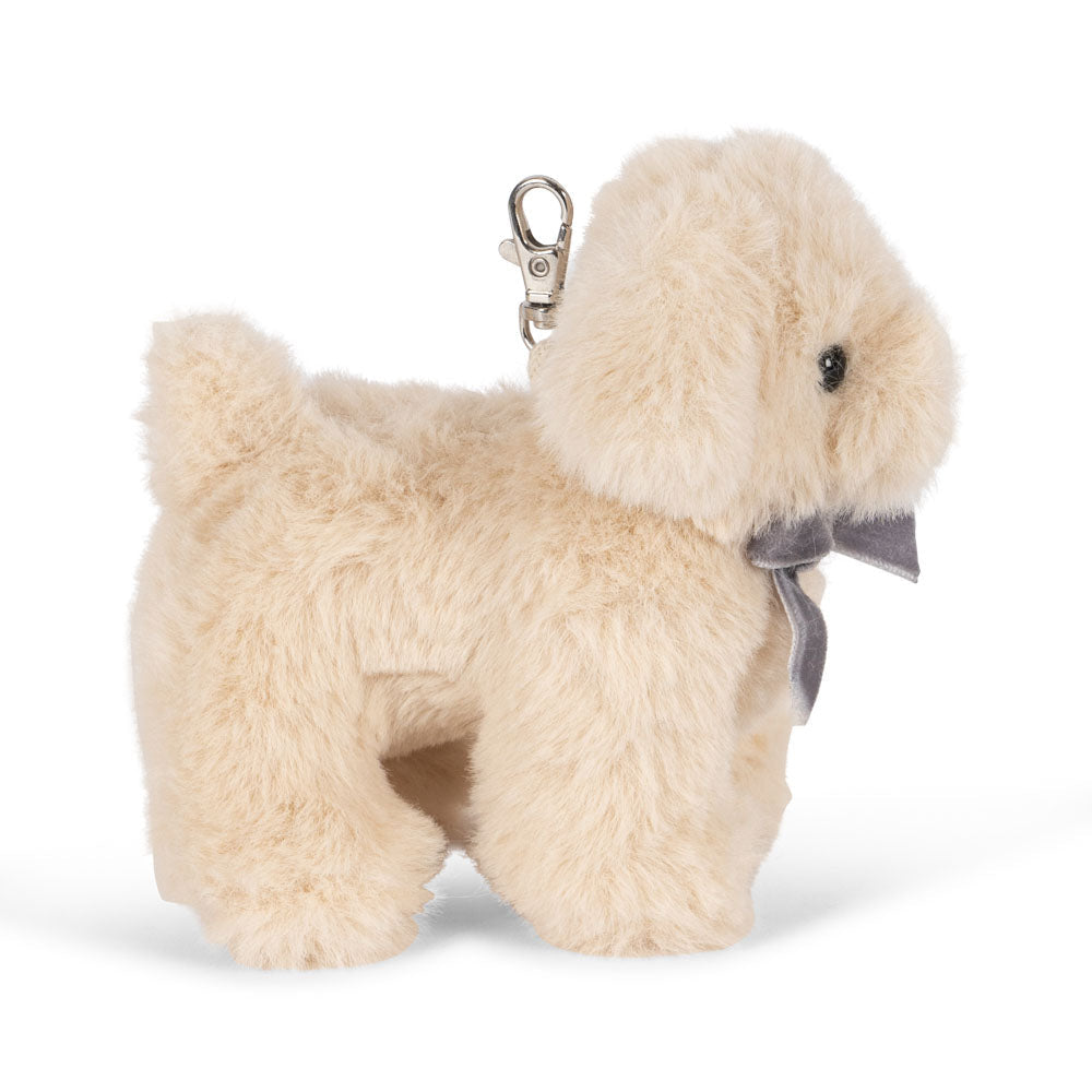 Konges Slojd Beige Puppy Animal Bag Charm side view