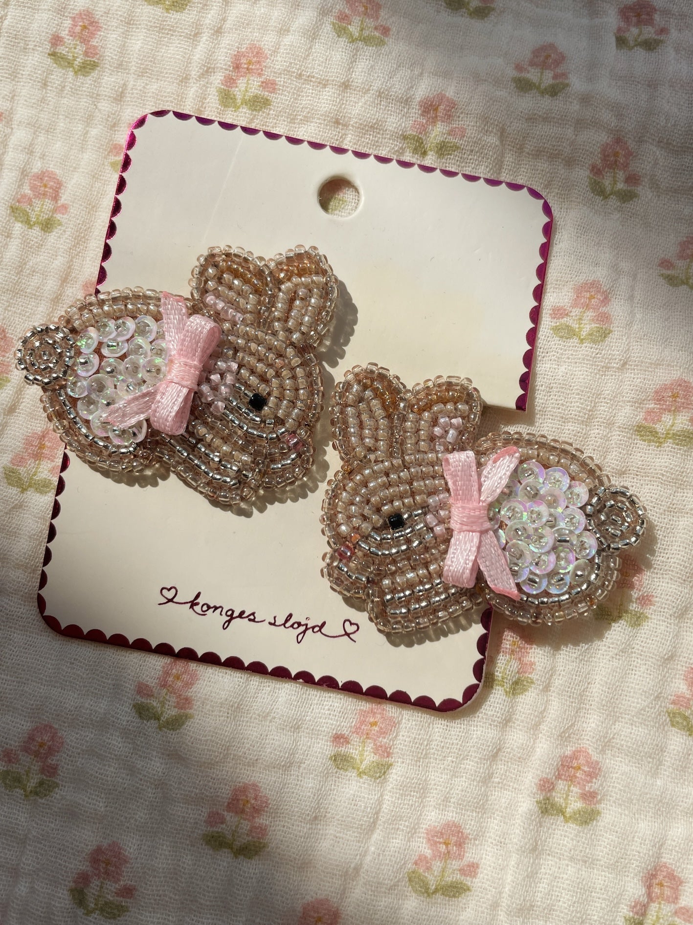 Konges Slojd Bunny Beaded Hair Clip pack
