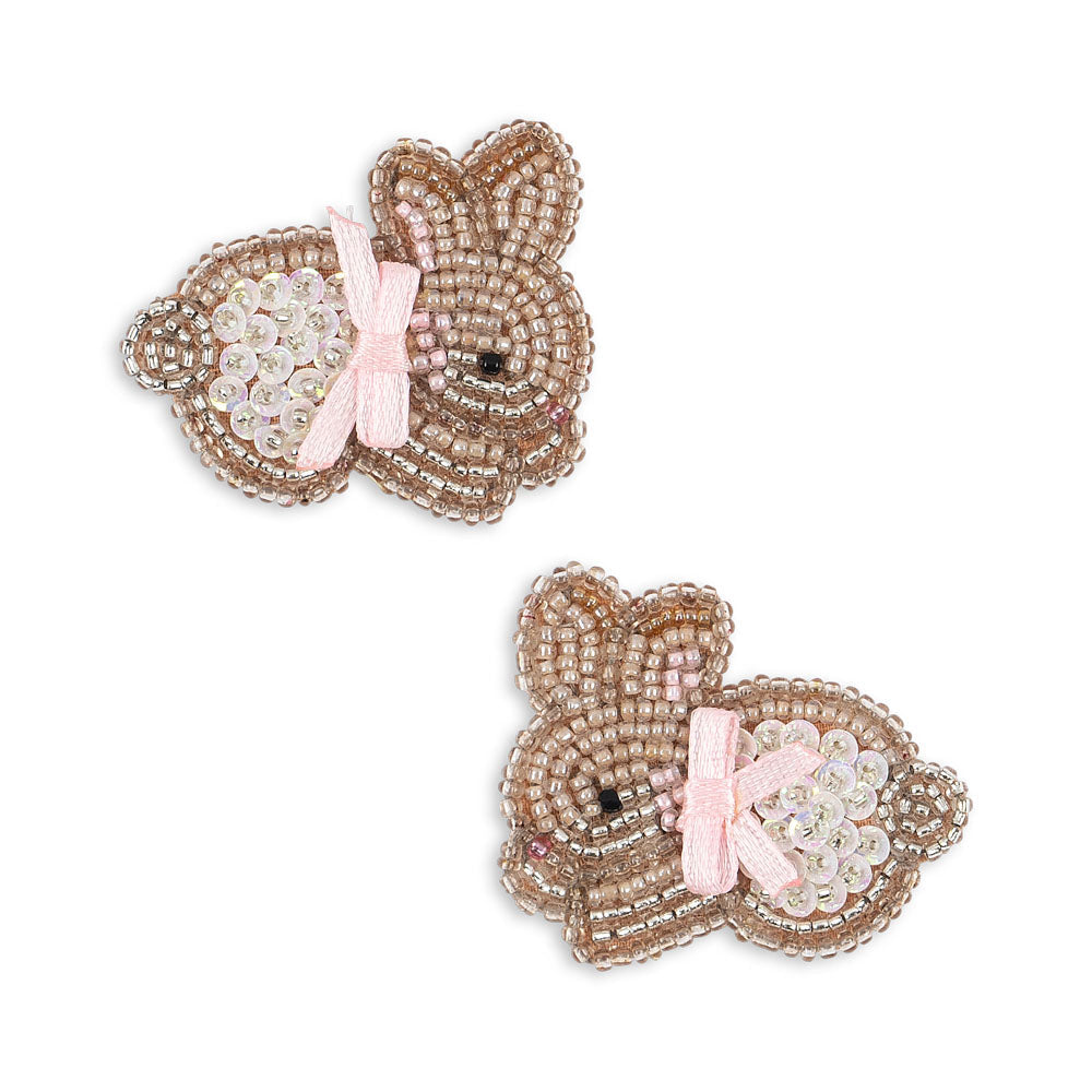 Konges Slojd Bunny Beaded Hair Clip detail