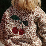 Konges Slojd Juno Printed Sequin Bomber Jacket Leo cherries