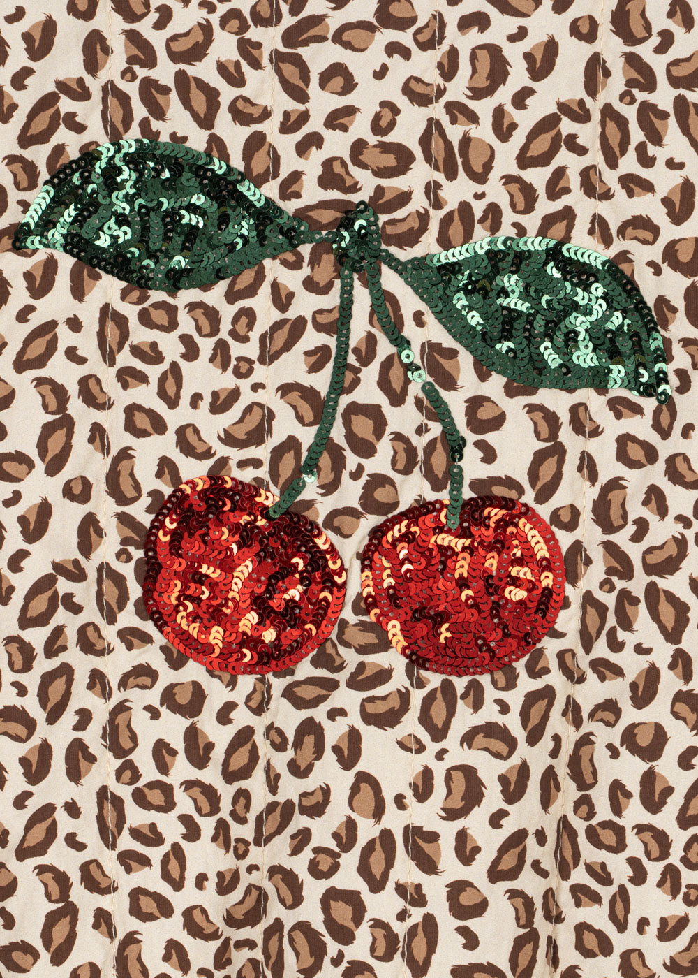 Konges Slojd Juno Printed Sequin Bomber Jacket Leo cherry detail