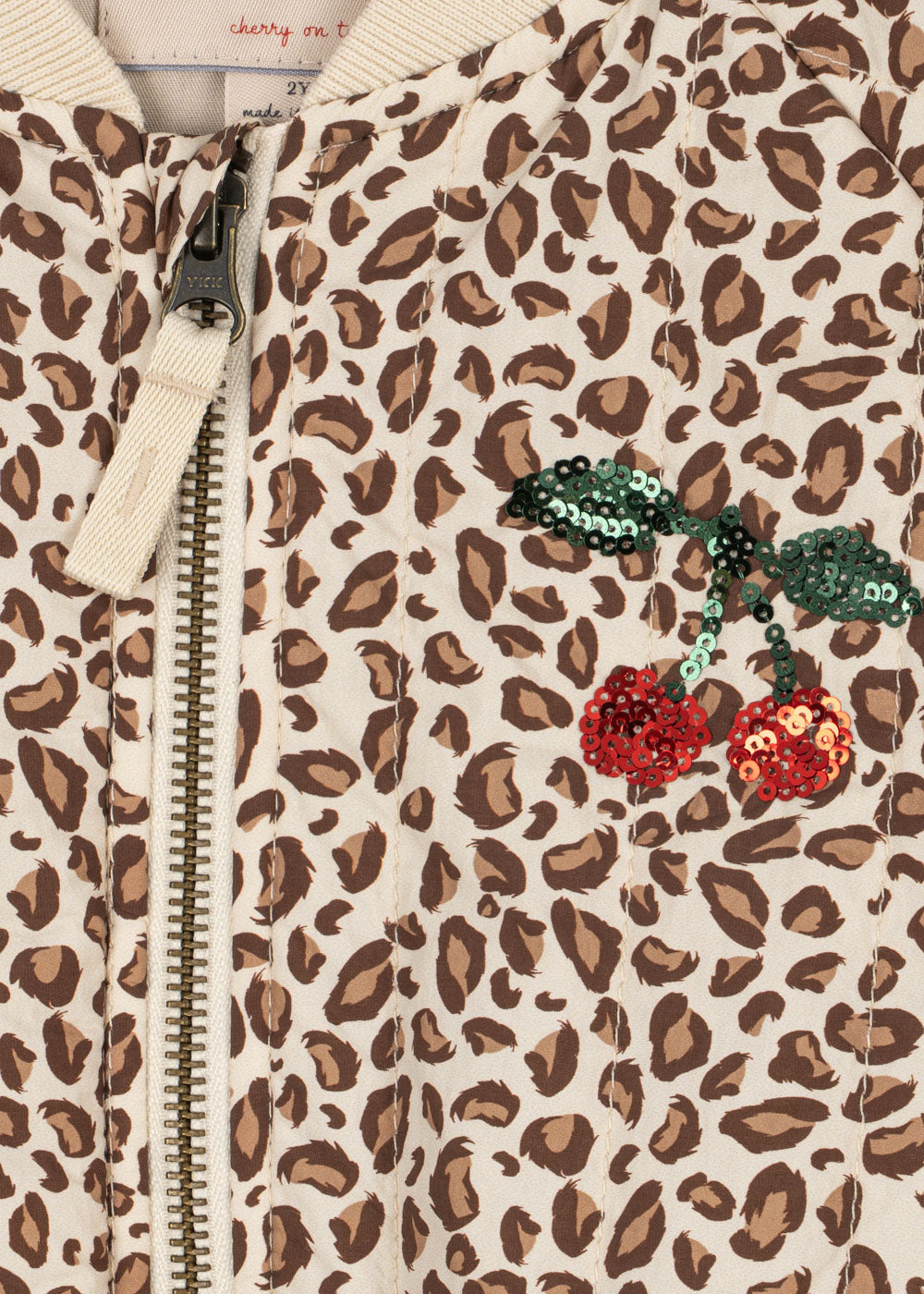 Konges Slojd Juno Printed Sequin Bomber Jacket Leo cherry