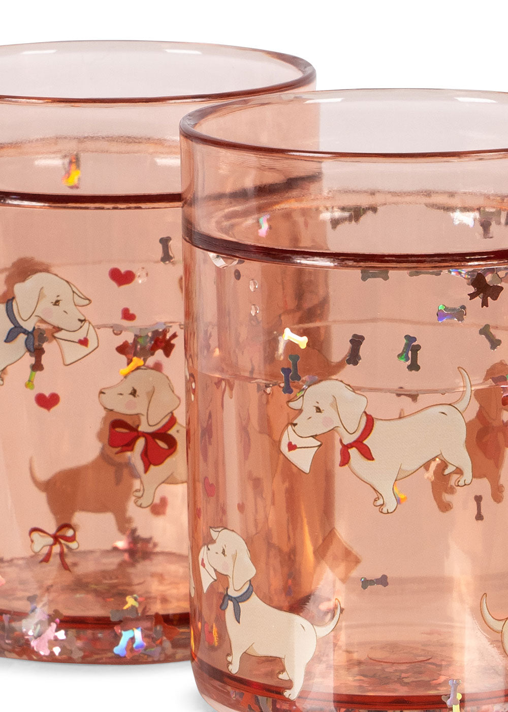 Konges Slojd Woof Letter Rose Glitter Cups detail