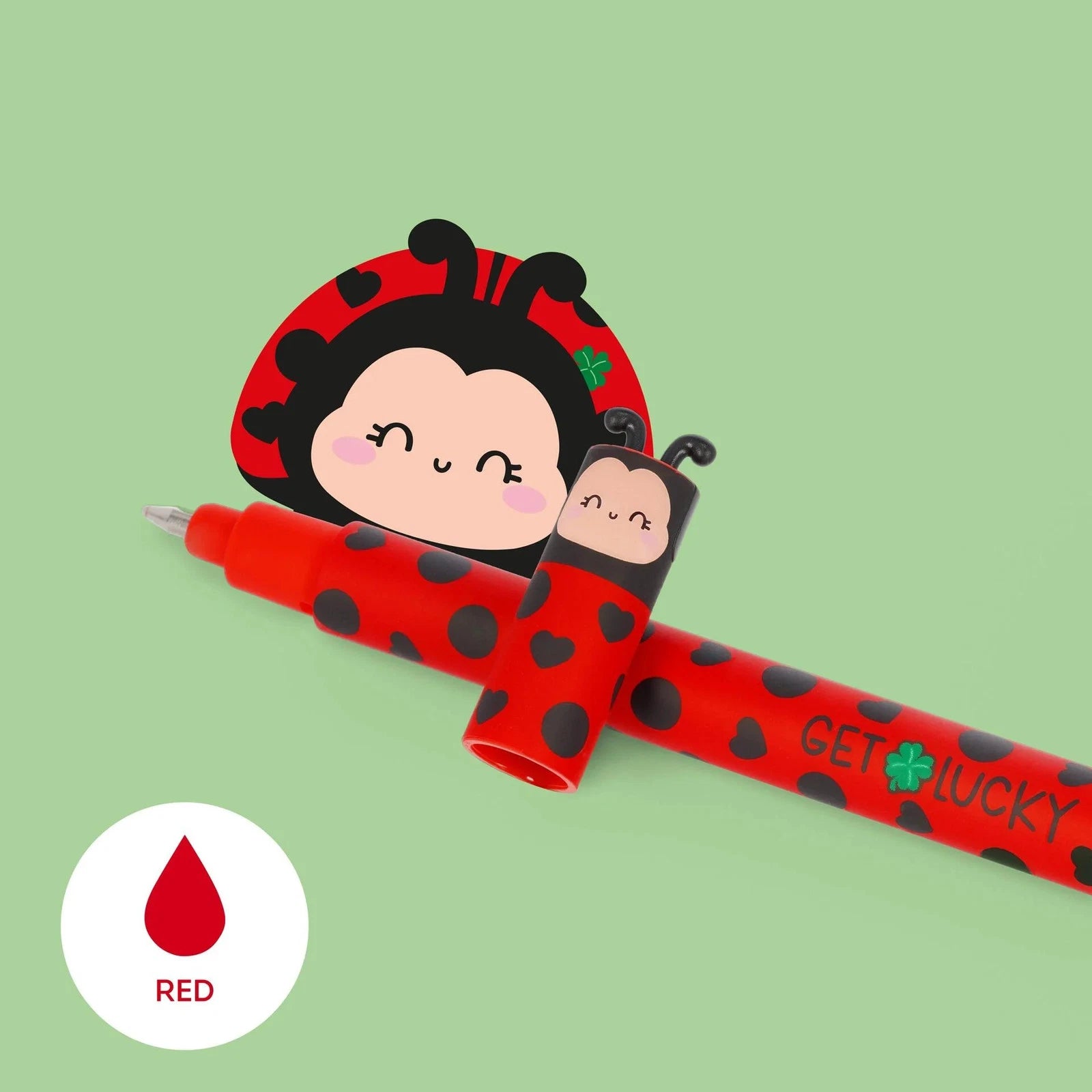 Legami Ladybug Lovely Friends Gel Pen Get Lucky detail