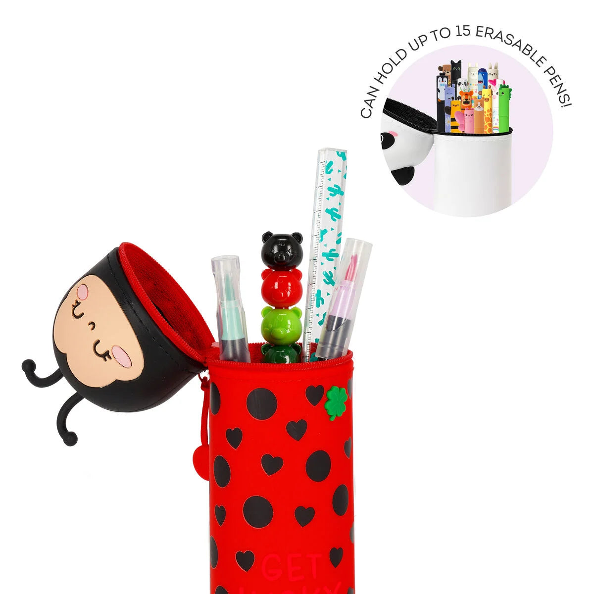 Legami Silicone Pencil Case Ladybug open