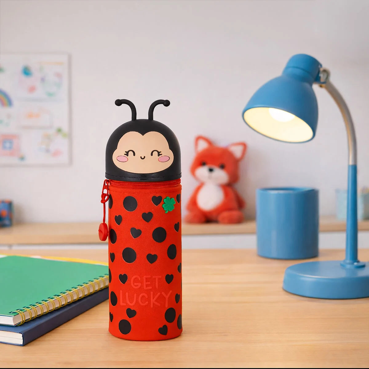 Legami Silicone Pencil Case Ladybug desk