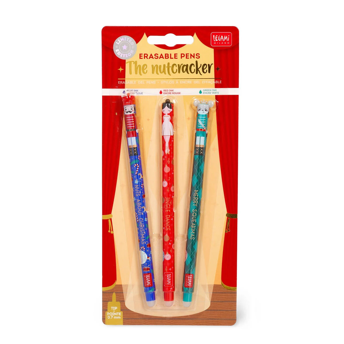 Legami Set Of 3 Erasable Pens The Nutcracker Pack