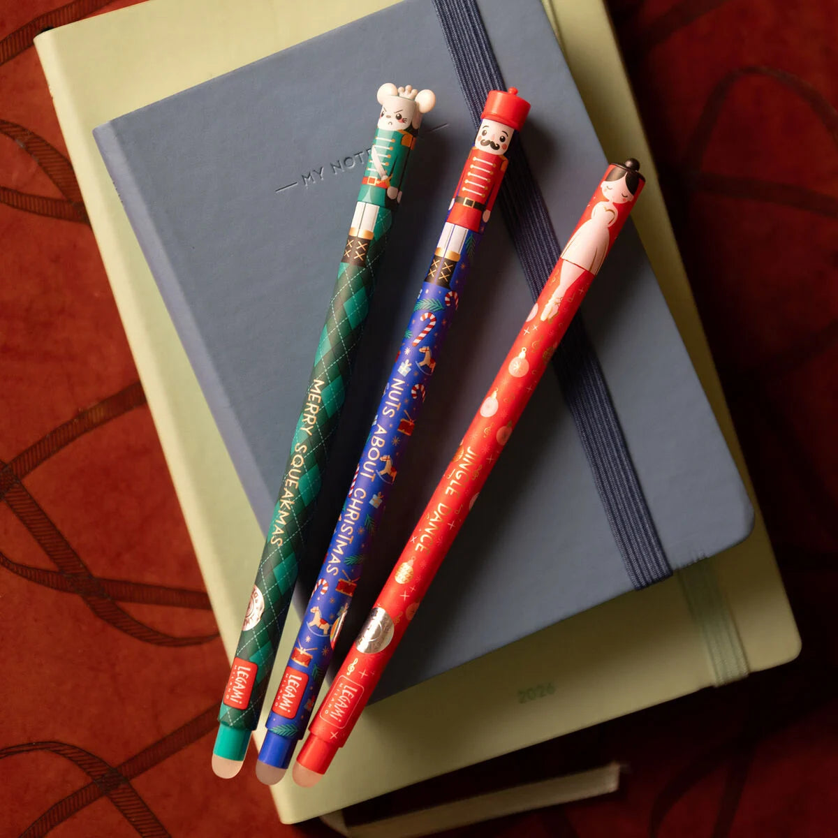 Legami Set Of 3 Erasable Pens The Nutcracker on pad