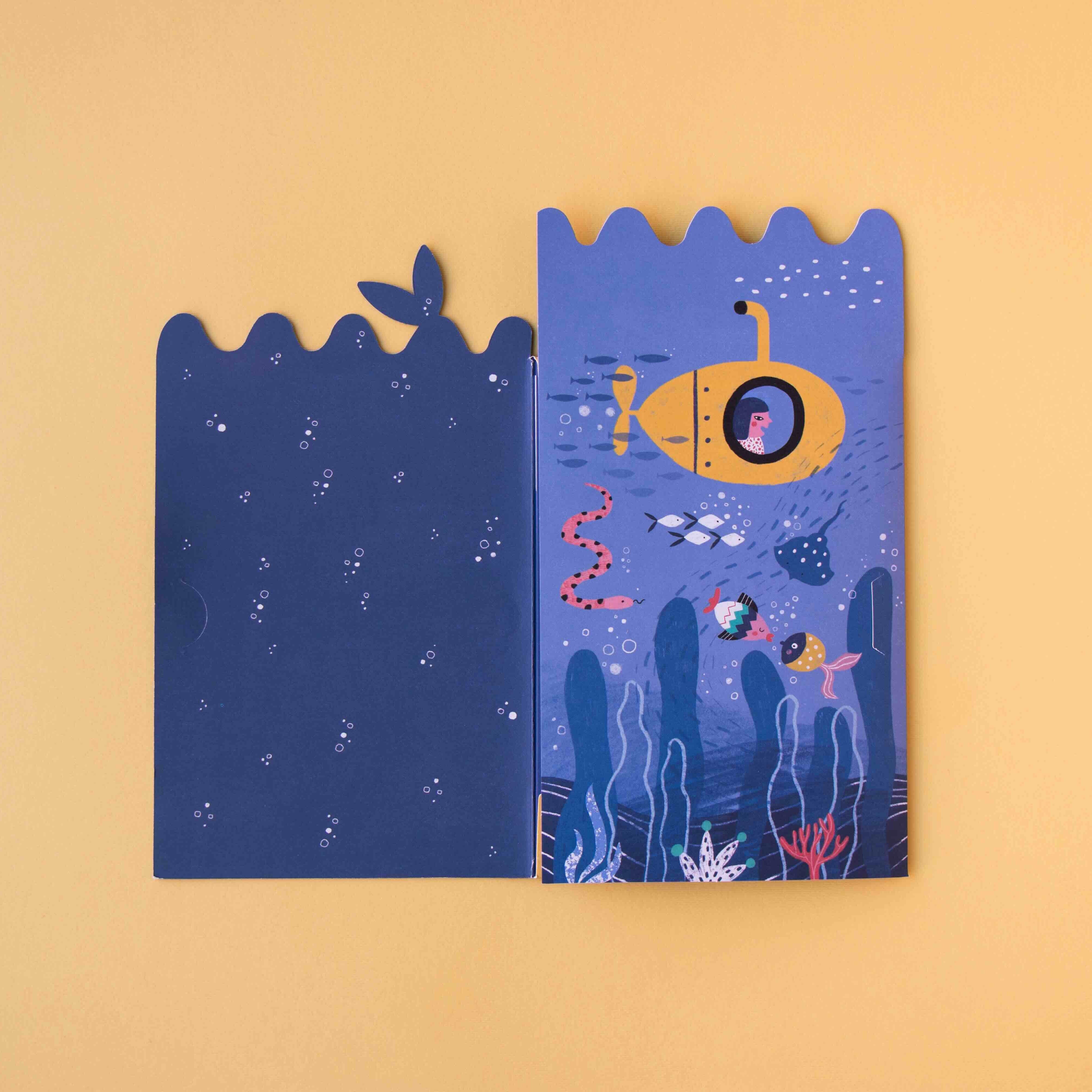Londji sea stickers with underwater design on a yellow background