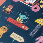 Londji colorful children's stickers with space-themed designs on a dark blue background.