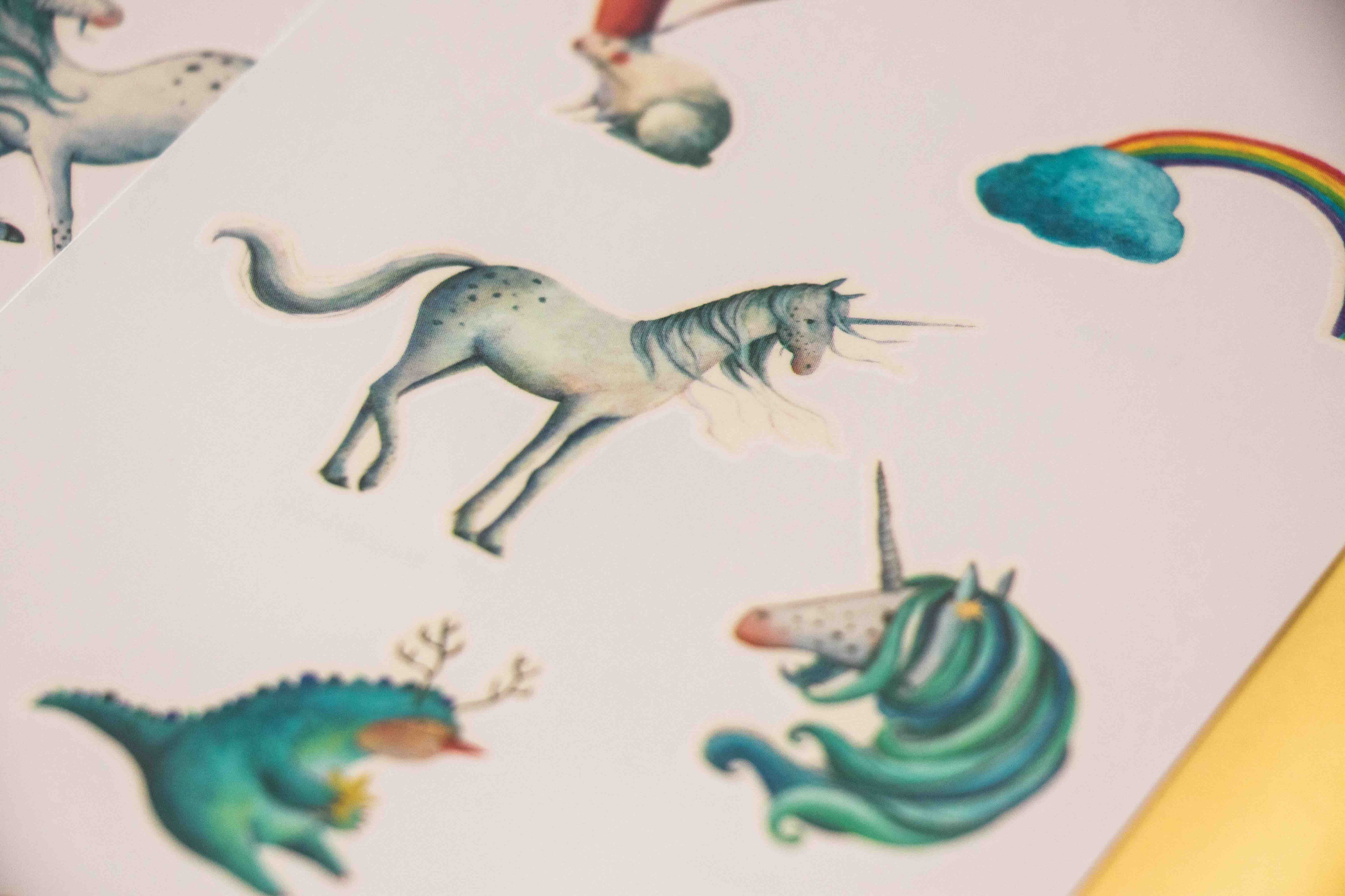 Londji unicorn tattoos on a white background
