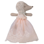 Maileg Baby Mouse in Gown Powder