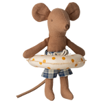 Maileg Beach Mouse with Float Little Brother Yellow Dots