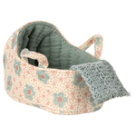 Maileg Carry Cot Baby Mouse Blue